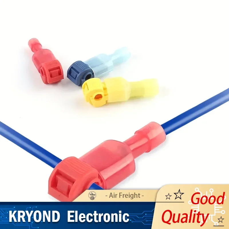 20PCS Red T-shaped Terminal Blocks Wire Cable Connection Clamps Quick Non-stripping Plugs for Home