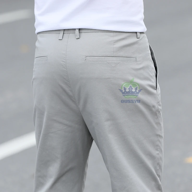 Brand Clothing New Summer Thin Business Pants Men Classics Cotton Light Grey Khaki Work Straight Trousers Male Plus Size 28-40 - Image 5