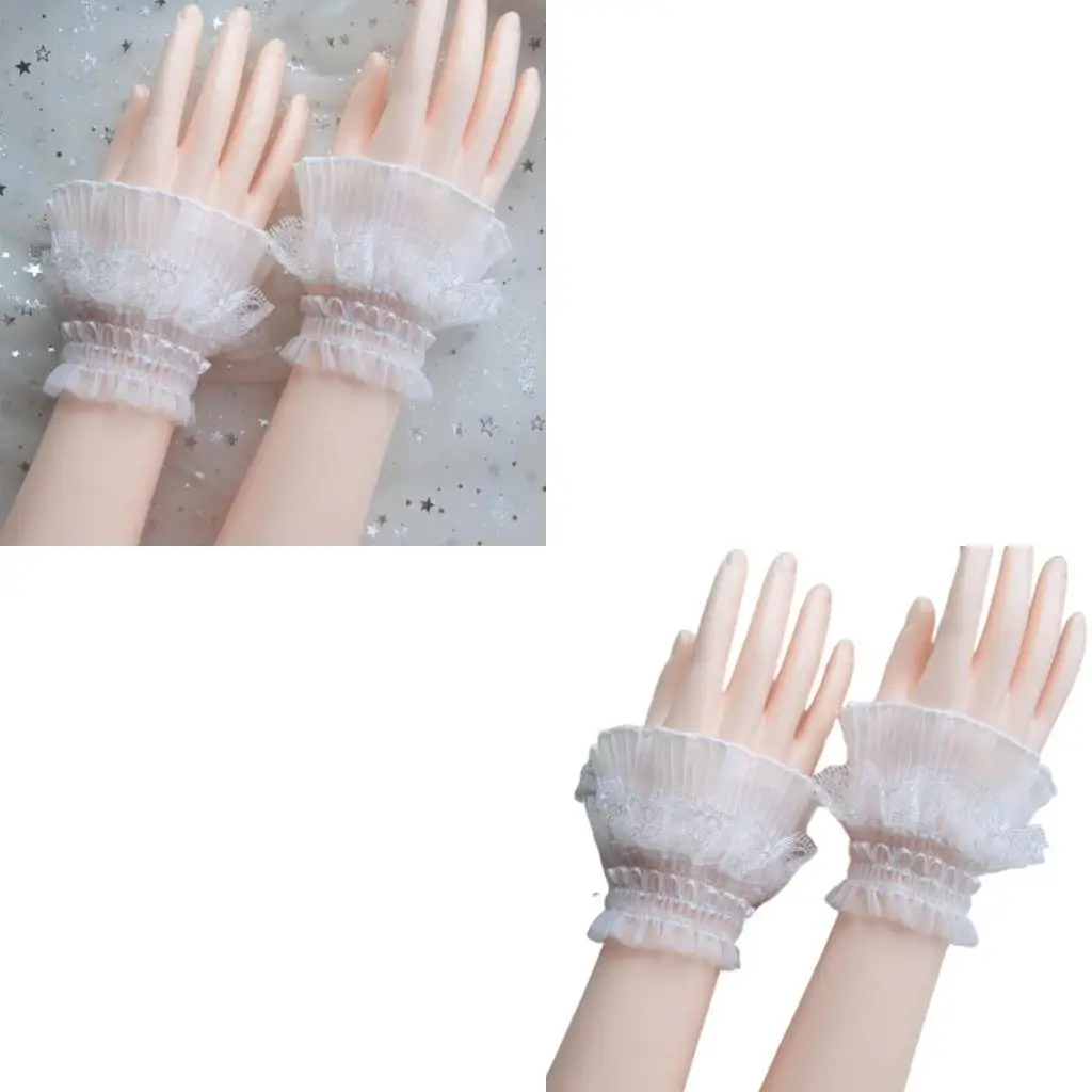 39BD Beautiful Sleeves Lace False Cuffs Lovely Wrist Sleeves Wild Sweater Stylish
