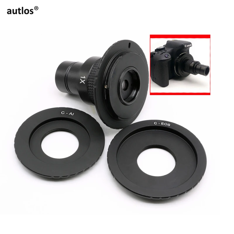 SLR Camera to C-mount Adaptor Single-lens Reflex Transfer Adapter Ring for Connecting Microscope and Canon Nikon SLR Camera