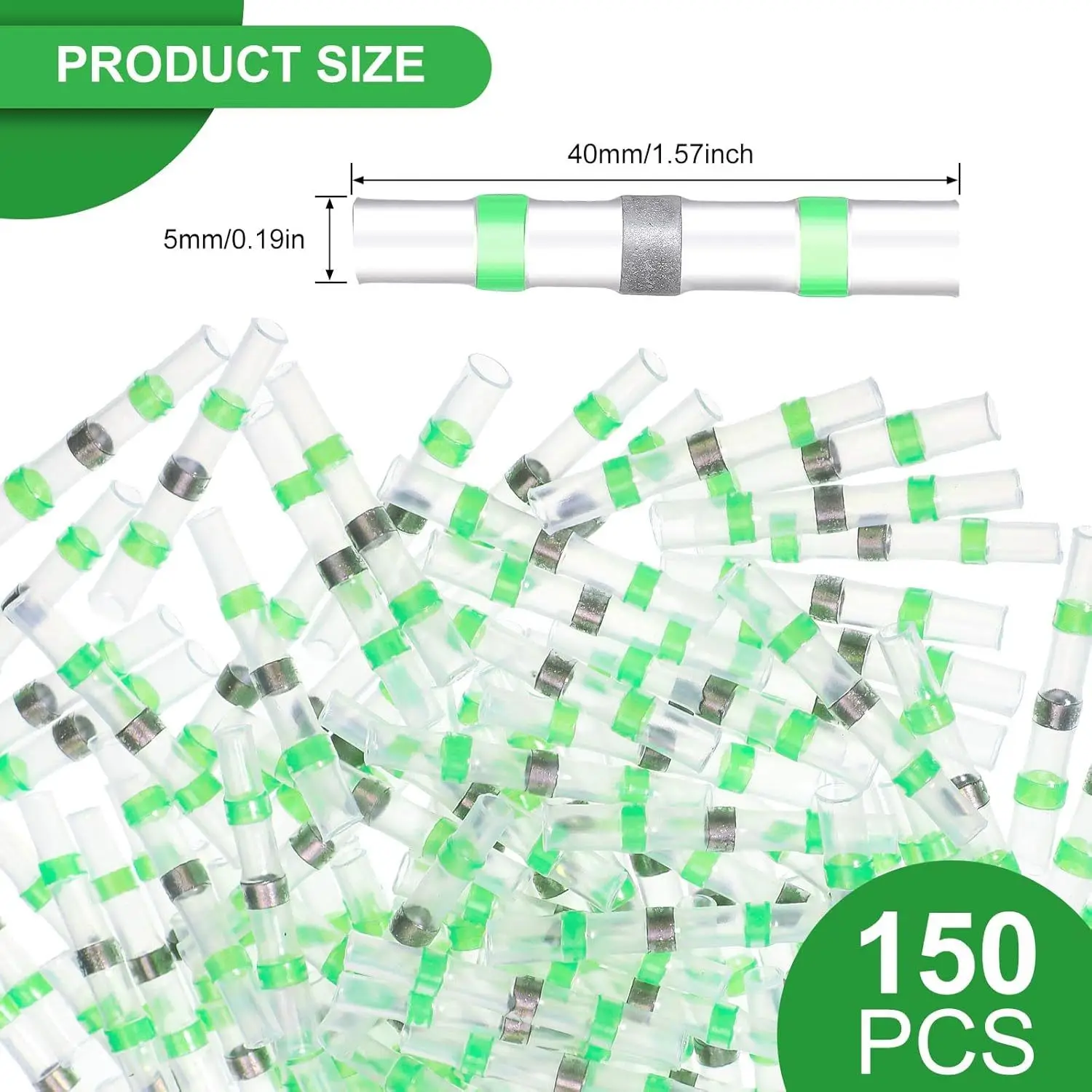 150 PCS waterproof and pressure free heat shrink terminal quick connect terminal, intermediate terminal, soldering tin ring