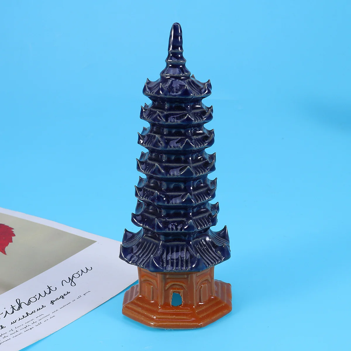

4inch Colorful Ceramics Pagoda Durable Safe Aquarium Tower Fish Tank Pagoda Decoration Aquarium Ceramics Tower