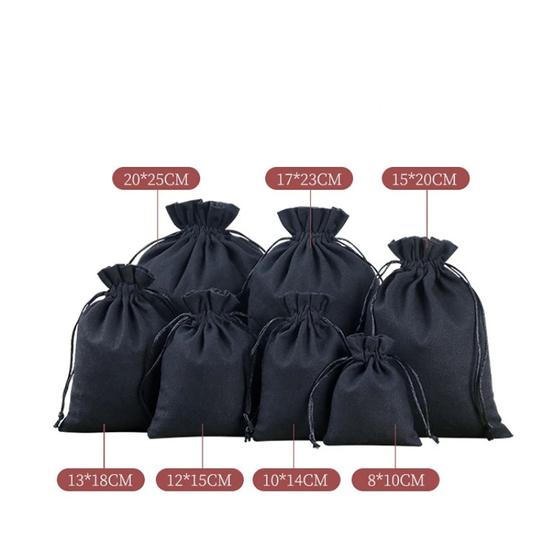 10pcs Canvas Drawstring Bag Jewelry Store Ornaments Display Toys Dried Flowers Tea Packaging Bag Travel Storage Bag Sachet Bag