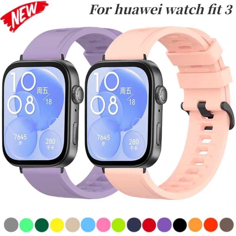 

Silicone Band For Huawei Watch Fit 3 Sports Soft Strap Comfortable Replaceable Bracelet Wristband For Huawei Watch Fit 3 Belt