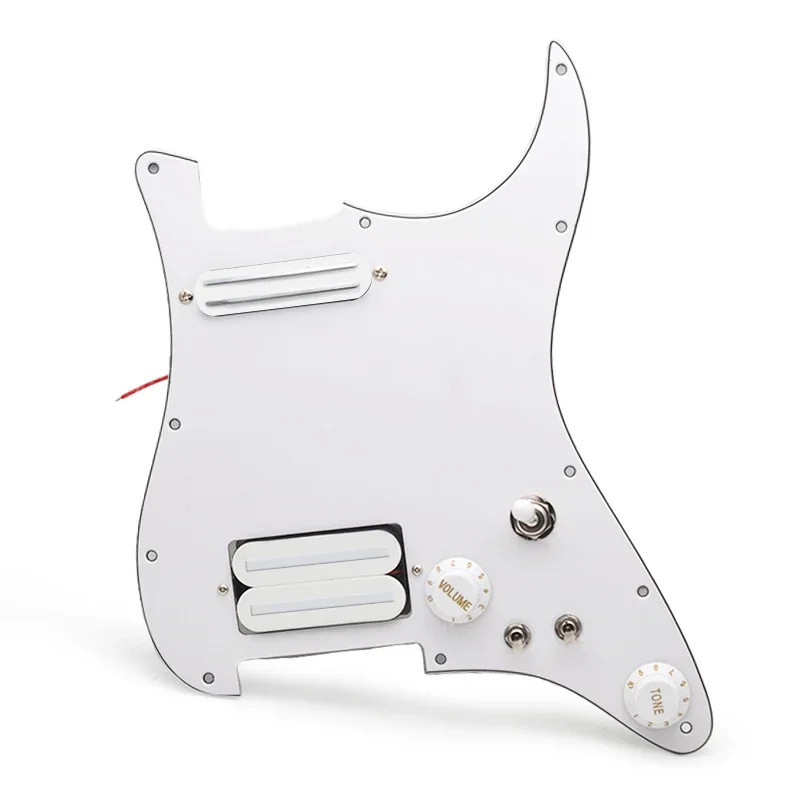 

Alnico 2 Prewired Guitar Pickguard Coil Splitting Pickguard HH(Mini Humbucker+Humbucker) Loaded Pickguard with Humbucker Pickups