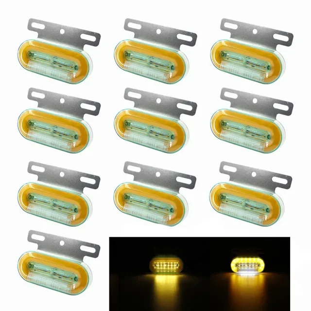 10PCS 12V 24V 24 LED Car Side Marker Lights 3 Modes External Tail Warning Light Signal Indicator Lamp Truck Trailer Lorry Boat