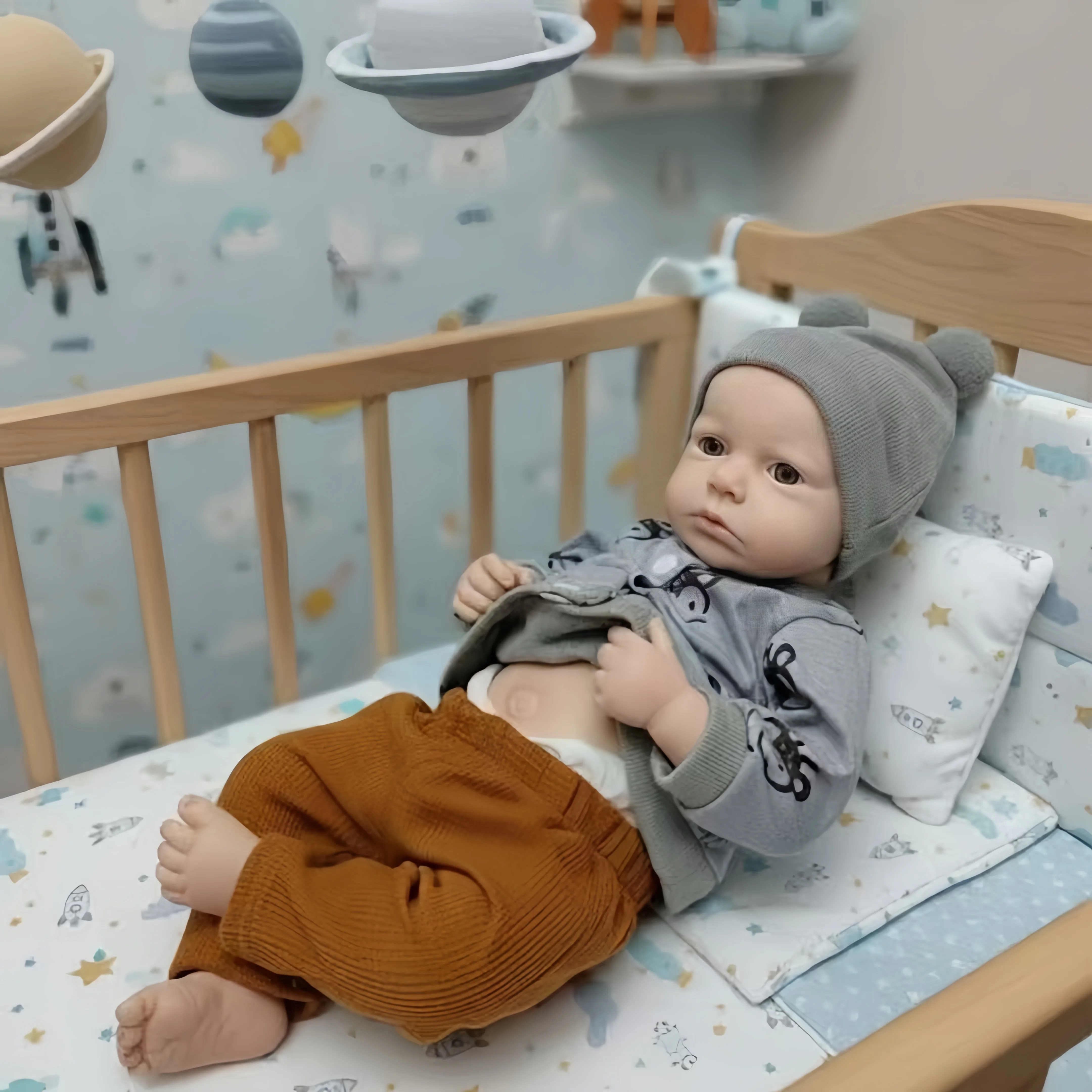 45 cm wasserdichte LouLou bebe wiedergeboren de silicona Junge Puppe mit handgemachter bemalter Haut Lebensechte Corpo De Silikonpuppe für Kinder Geschenk