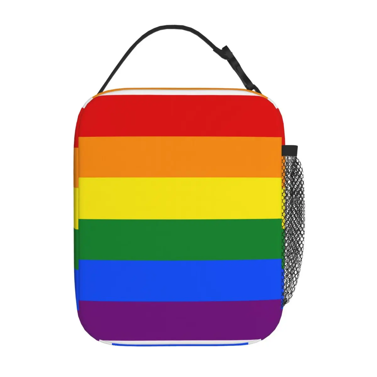 Bestselling Pride Flag Rainbow Pride Ruffled Neoprene Lunch Bag Student Daily Food Cooler Bag