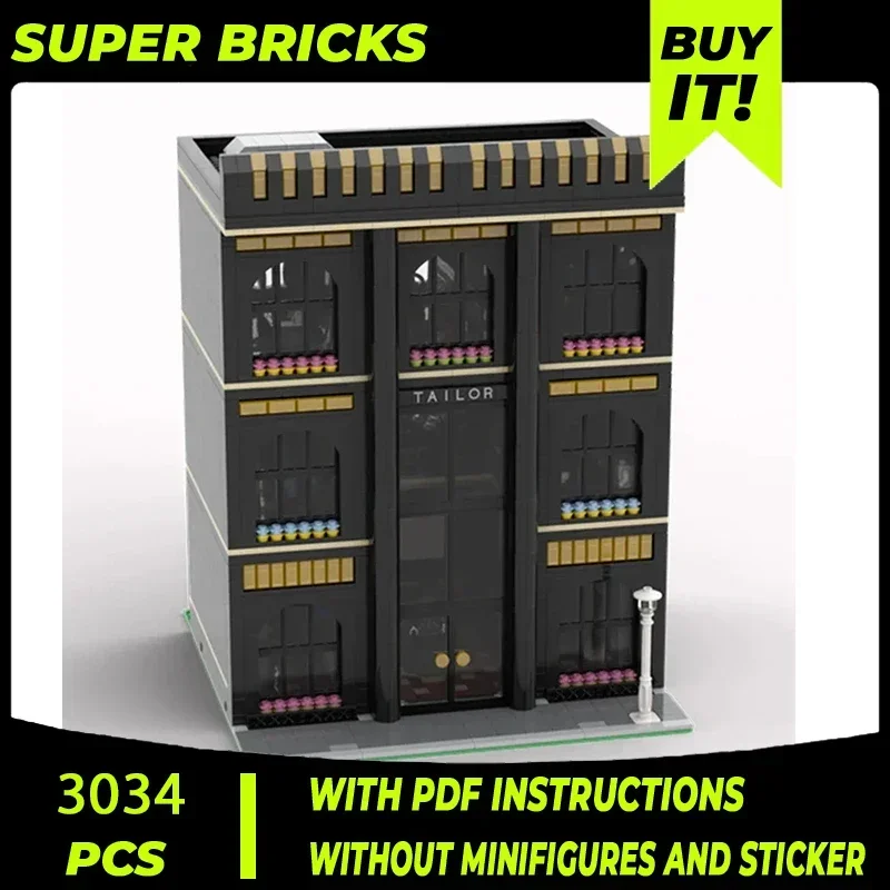 Moc tijolos de construção vista rua modelo cidade alfaiate loja tecnologia blocos modulares presentes brinquedos para crianças conjuntos diy montagem