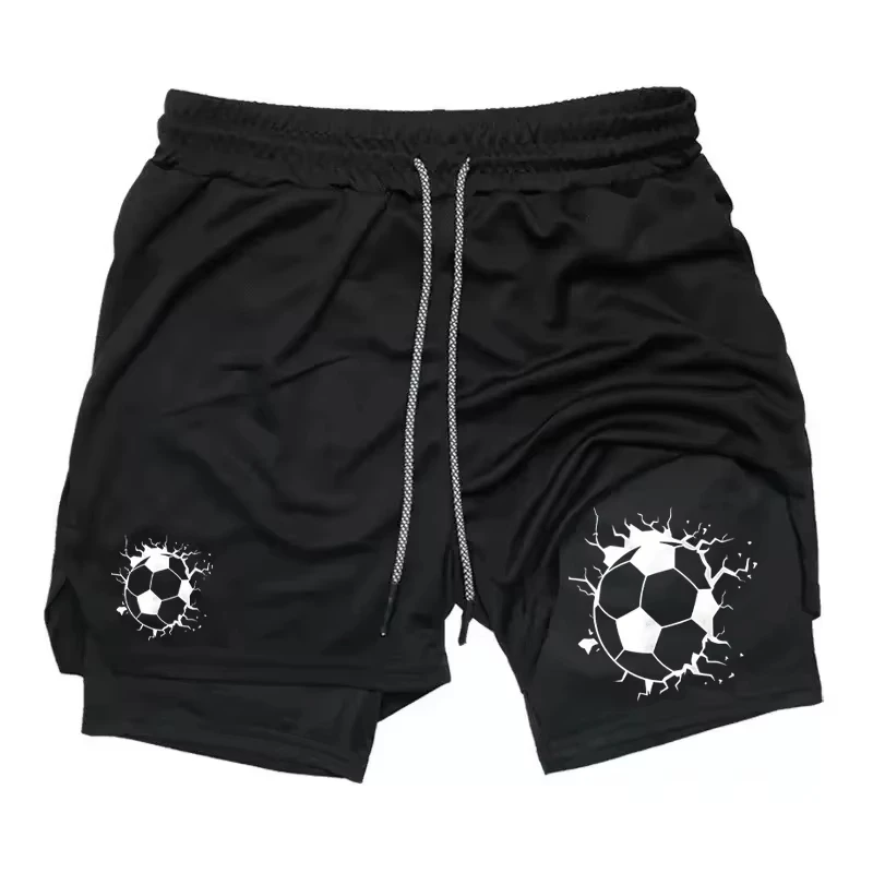 

2025 new Men's 2-in-1 Fitness Running Shorts Quick Drying Training Fitness Shorts Breathable double-deck Gym Shorts RL10055