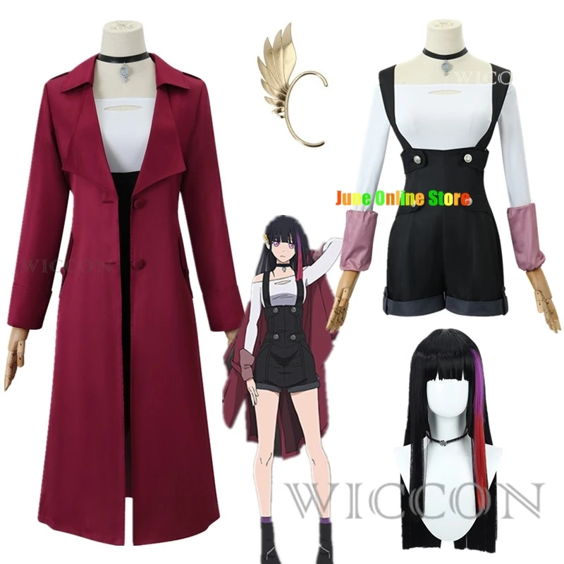 Disfraz de Cosplay de Anime para mujeres y niñas, peluca de uniforme Neane, chaqueta, collar, accesorios de fiesta de Halloween, rojo metálico, Redstar