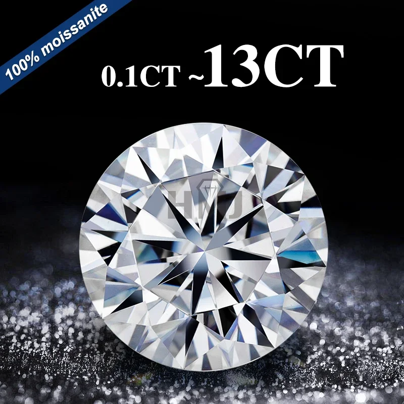 

Moissanite Stone D Color Round Cut 0.1CT-10CT with GRA Certificate Wholesale Moissanite Loose Gemstones Jewelry Making