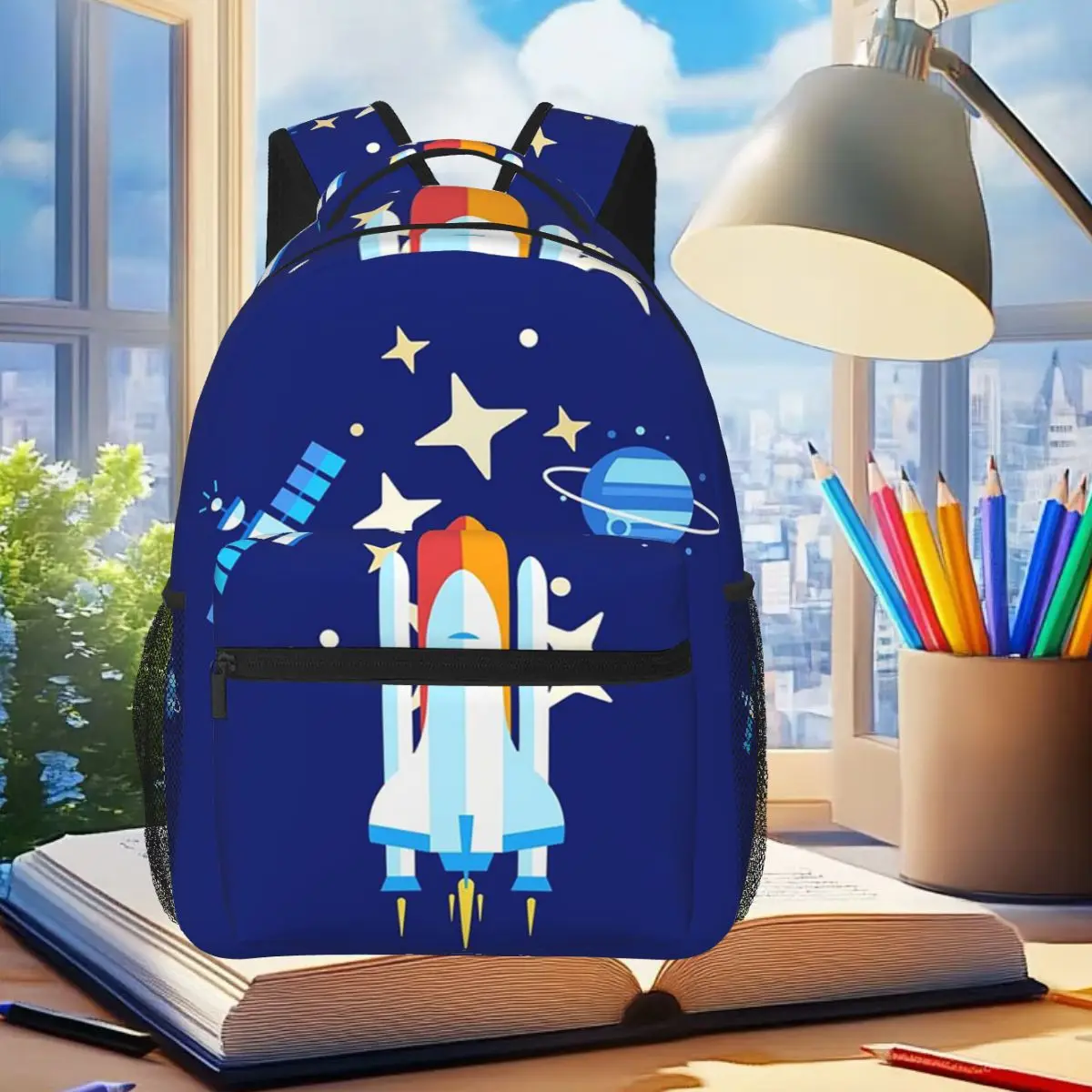 

In The Space Student Backpack School Bag Hiking Travel Daypack for Men Women Fashion Bookbag Shoulder Bags