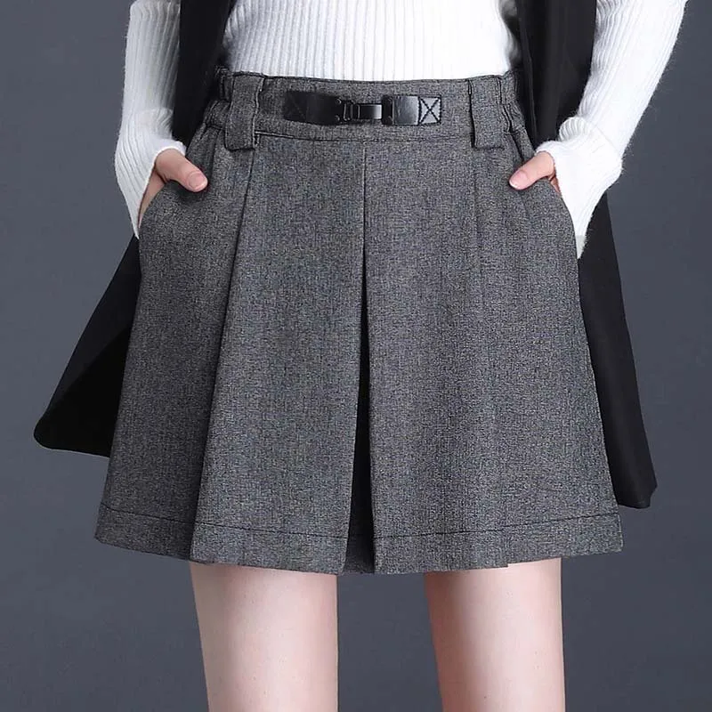 

Women Suit Shorts Skirts Spring Summer High Waist Elegant Chic Slim Fit Casual Work Wide Leg Short Pants Office Lady M-4XL 1672