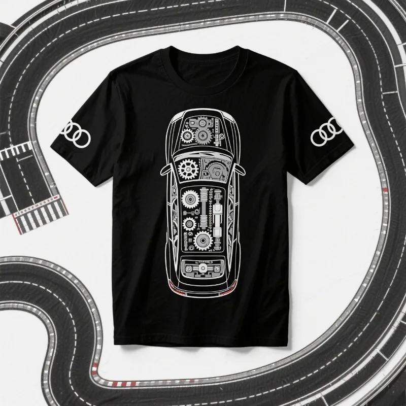 

Летний бестселлер Audi Официальный авторизованный принт Мужская повседневная футболка с круглым вырезом и короткими рукавами