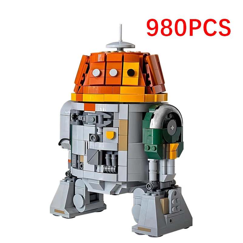 

MOC- 180291 Аксессуары для фильмов, космическая война, измельчитель, робот, строительные блоки C1-10P, модель для сборки Lopper, детская игрушка, подарок на день рождения (980 шт.)