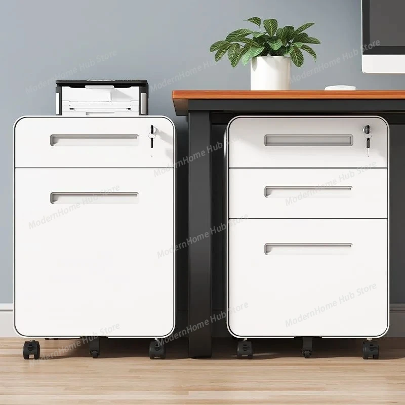 Under the desk file cabinet, movable cabinet, iron low cabinet, mobile with lock, office drawer storage, printer storage cabinet