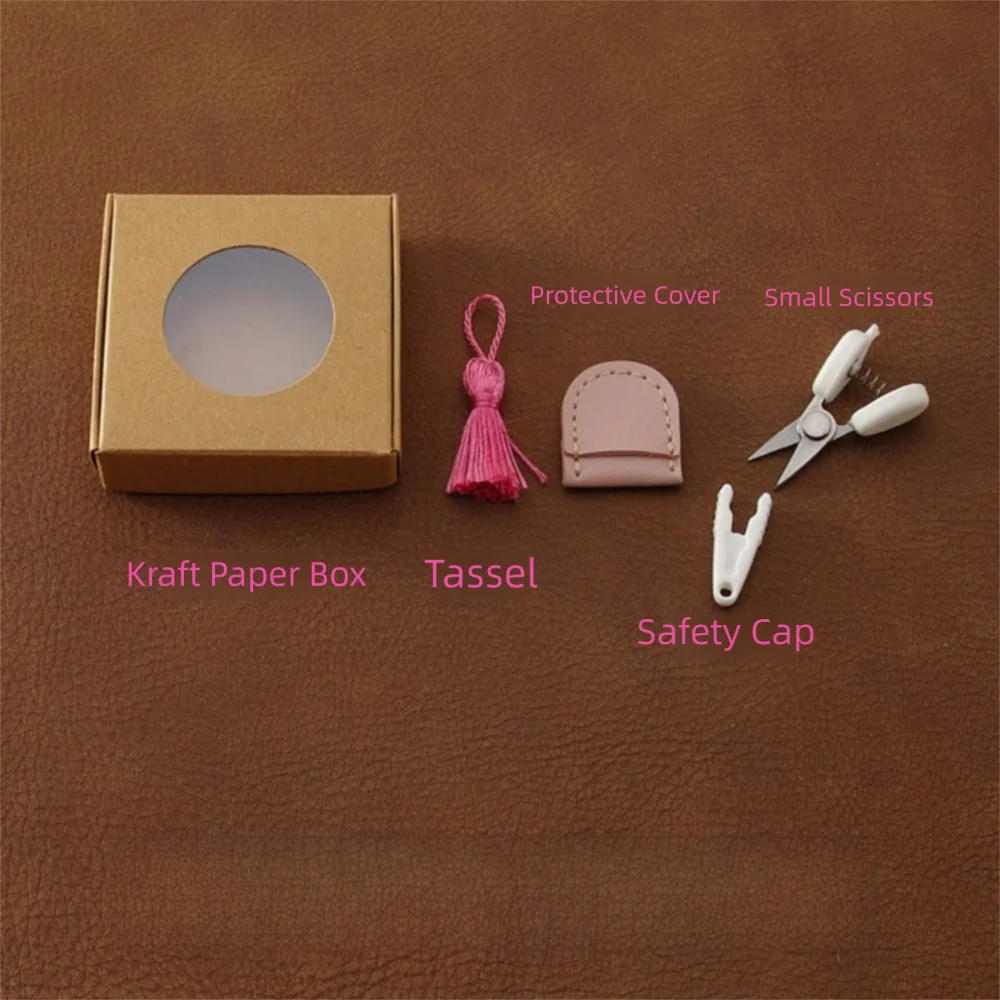 High Precision Art Mini Scissor Portable Protective Cover Sewing Embroidery Snips Straight Tip with Tassel