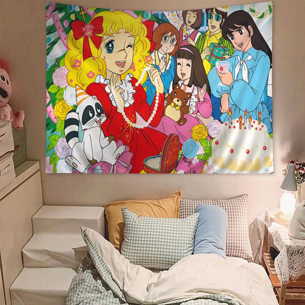 Candy Candy Anime Classic Movie Printed Large Wall Tapestry Hanging Tarot Hippie Wall Rugs Dorm Cheap Hippie Wall Hanging