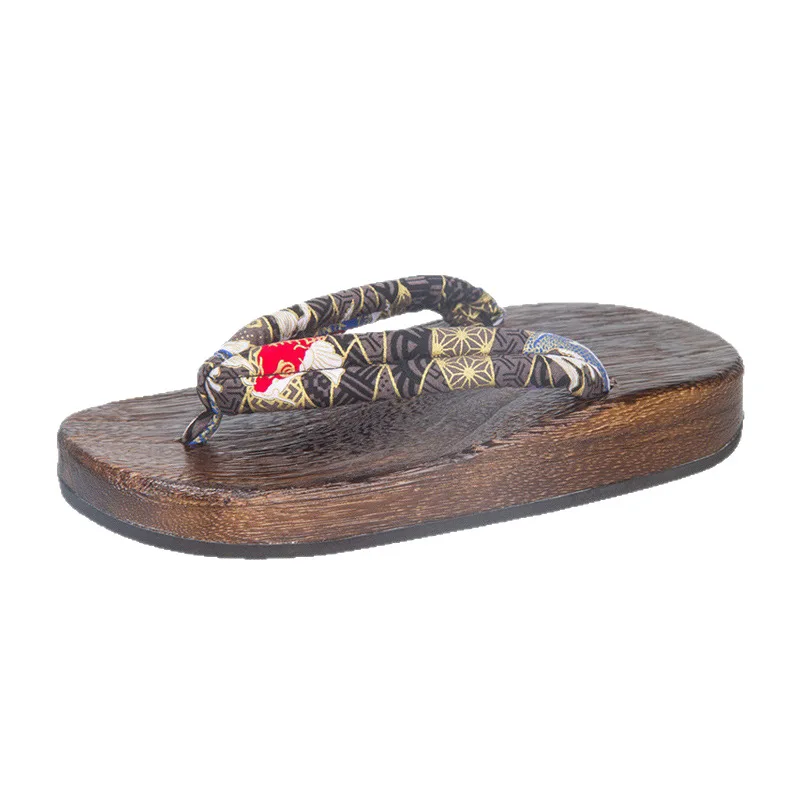 2026 New Men's Japanese Geta Sandals Paulownia Wood Thick Sole Non-Slip Height Increasing Flip Flops Indoor Outdoor Slippers 5
