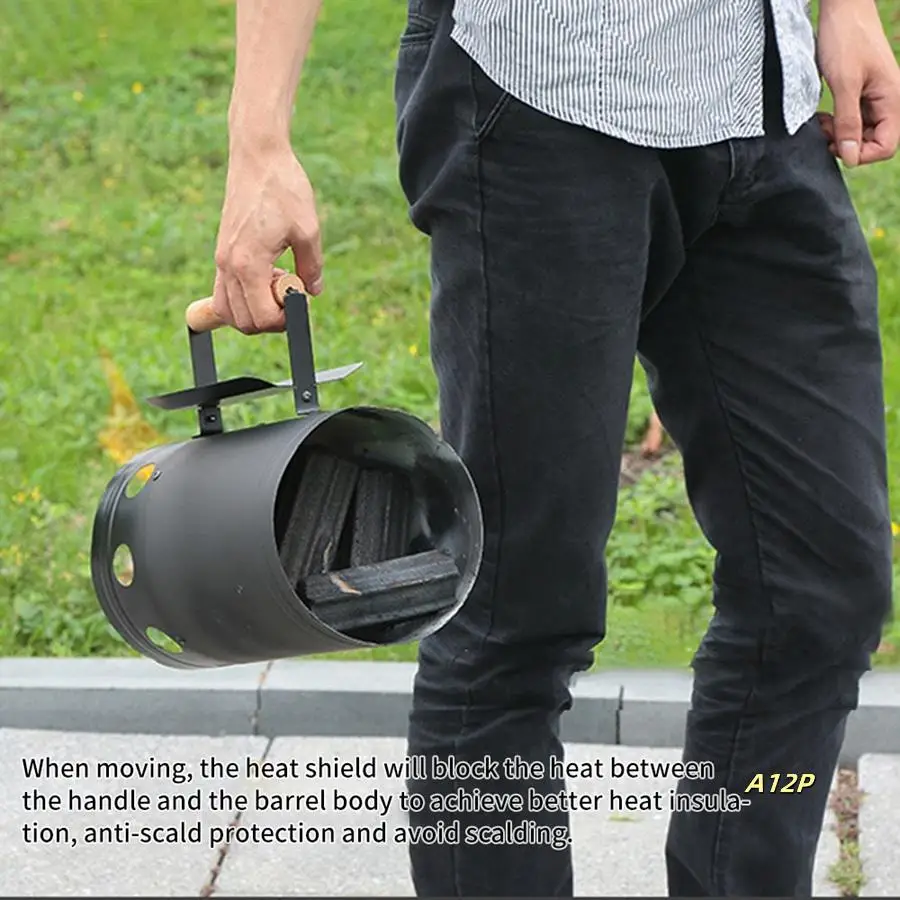 

Outdoor BBQ Rack Tools Outdoor Kitchen Barbecue Fire Chimney Starter Bucket Fast Charcoal Ignition Barrel Carbon Furnace