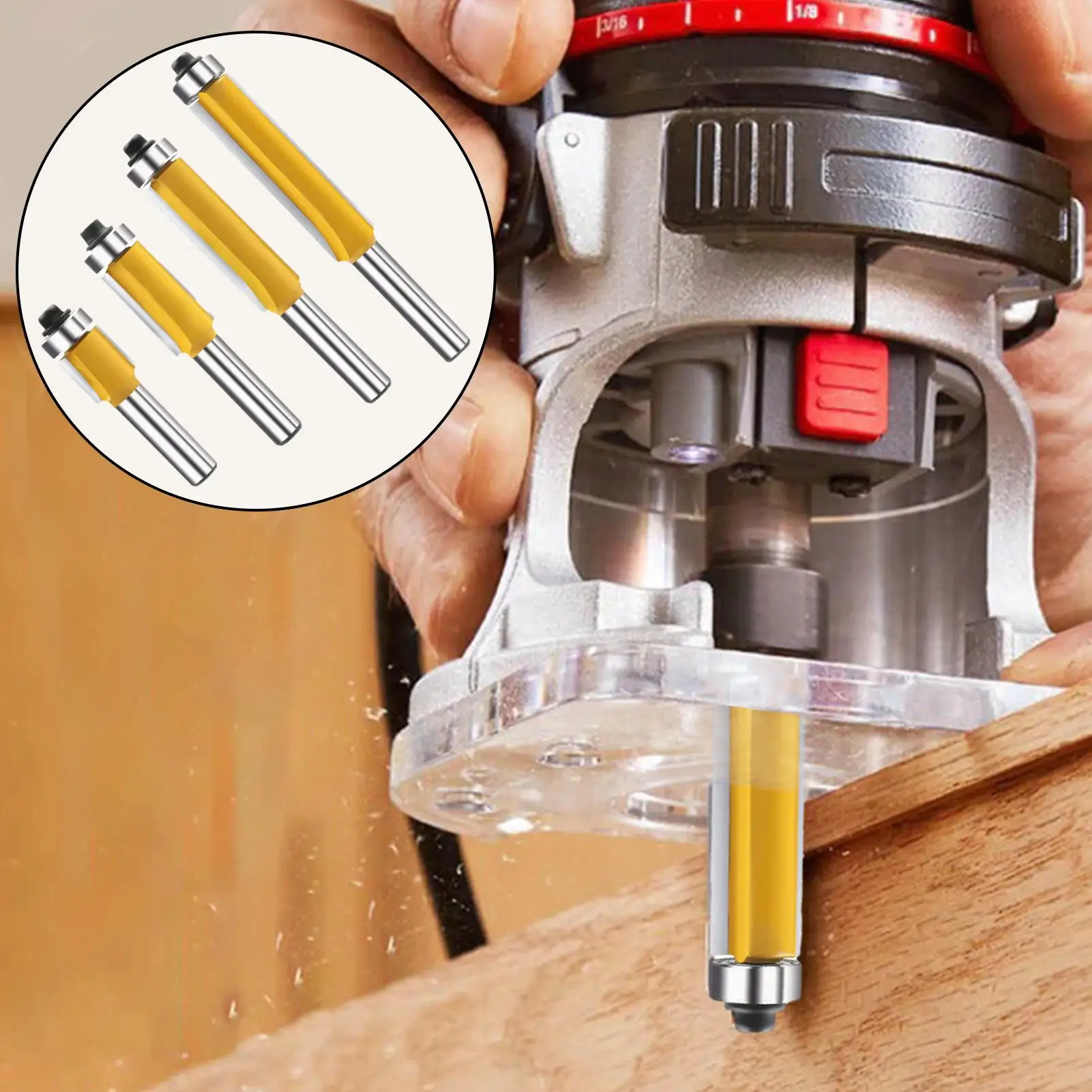 Flush Trim Router Bits Carbide 8mm Milling Cutting Milling Tools For Laminate Board Acrylic Wood Synthetic Material Metal Edge