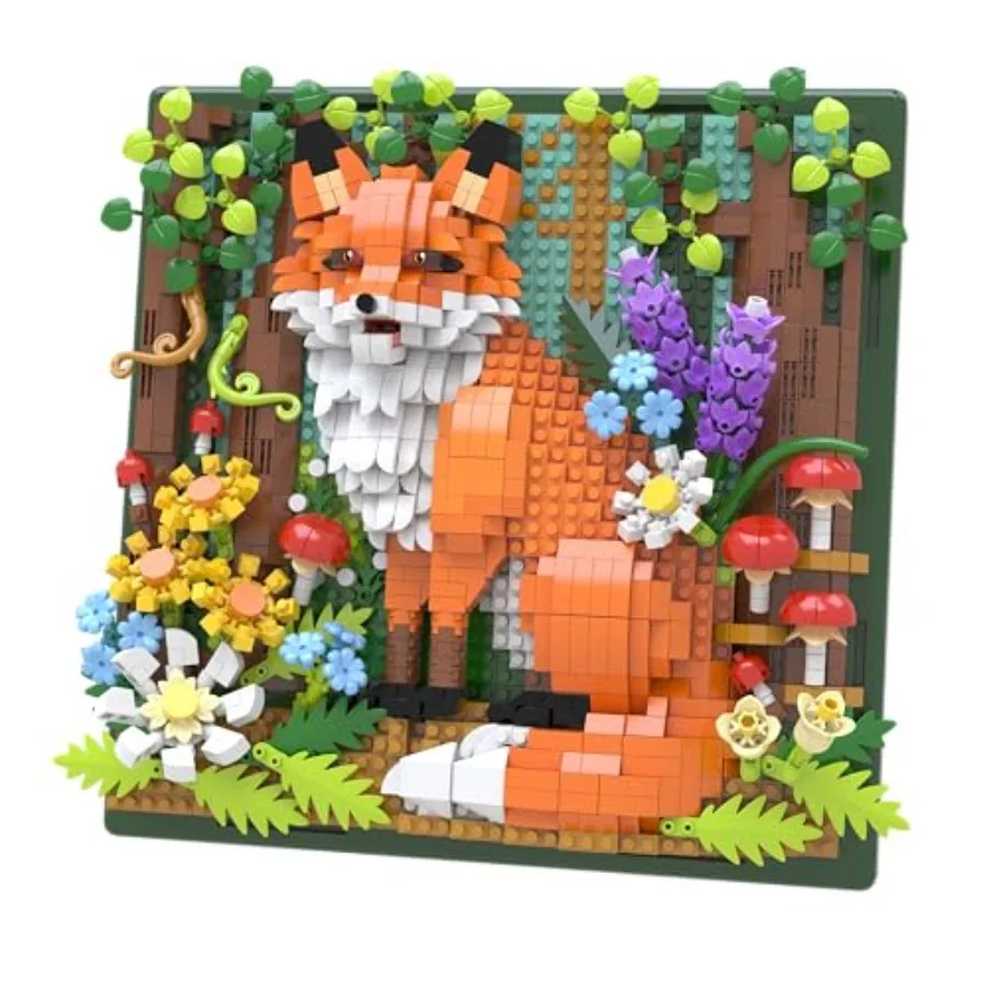 

Forest 3D Wall Art Micro Mini Building Blocks Set, 1539 PCS Animal Model Kit for Home Office Wall Decor or Tabletop Display, Un