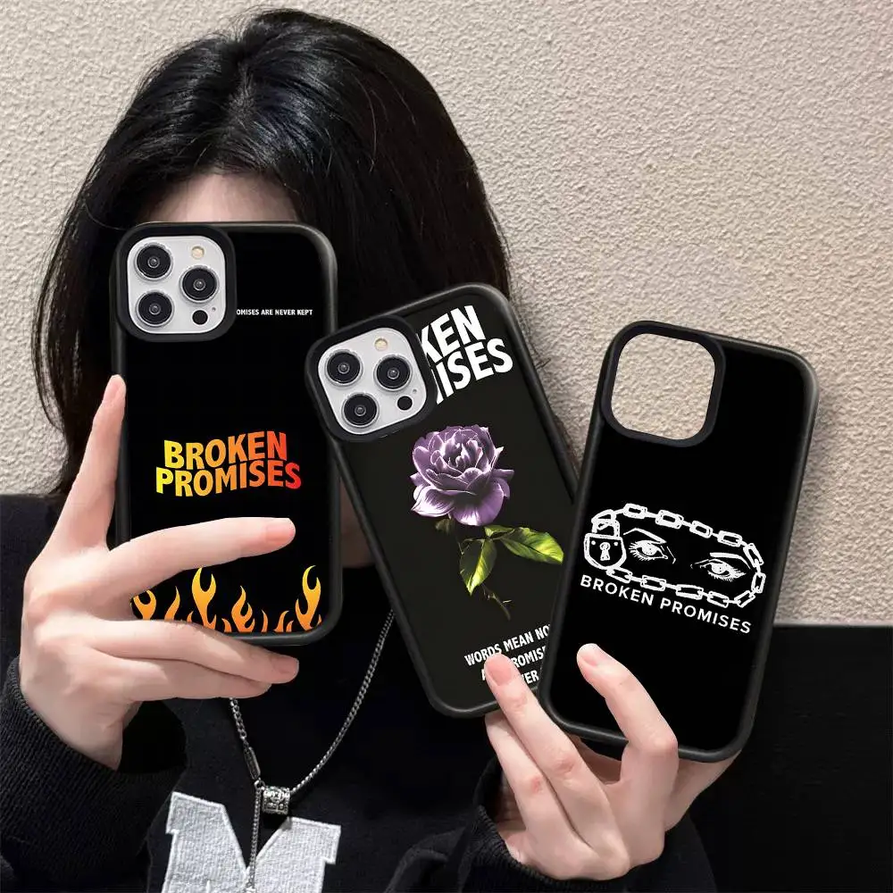 B-Broken P-Promises Horror For iPhone 17 16 15 14 13 12 11 Mini Pro Max Plus PC+TPU Back Phone Cover