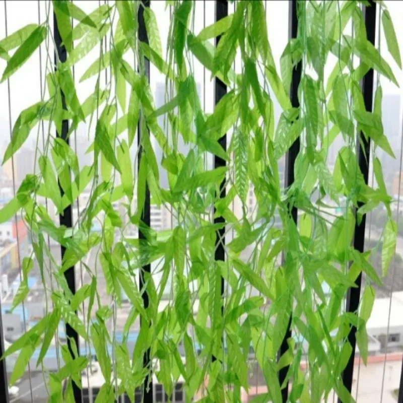 

100pcs x 180cm Artificial Plant Vine Wall Hanging Bamboo Ivy Leaf Garland Decorative for Living Room Wedding Home Garden Decor
