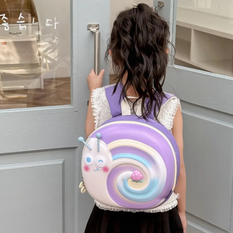 New Hard Shell Backpack Cute Snail Cartoon School Bag For Boys And Girls