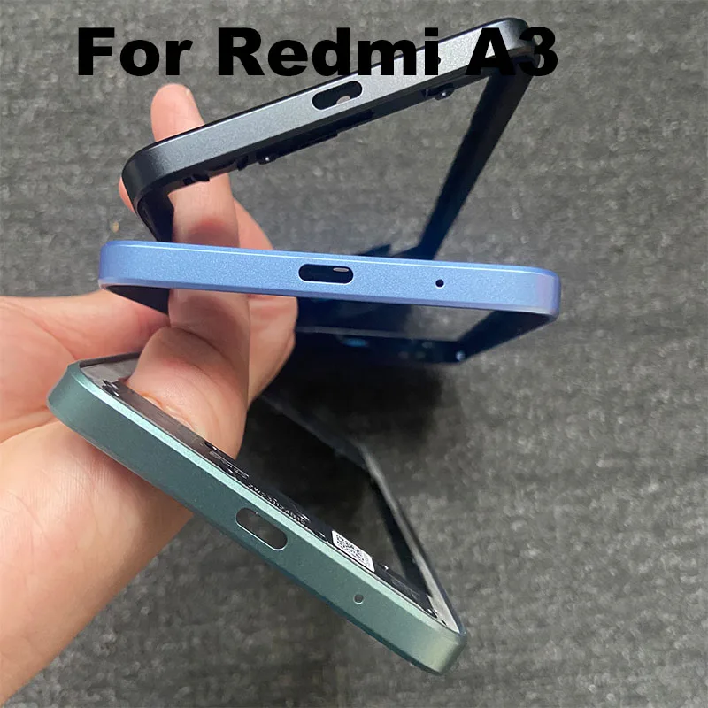 For Xiaomi Redmi A3 Middle Frame Front Bezel Cover Chassis Housing Back Plate LCD Holder Replacement