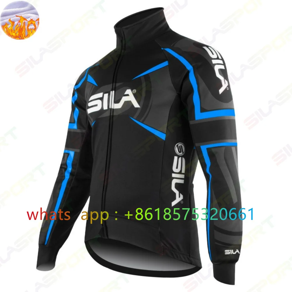 

SILASPORT Men Racing Thermal Fleece Cycling Jersey Winter Long Sleeve Warm Cycling Sweatshirts Outdoor Bicycle Jacket Clothing