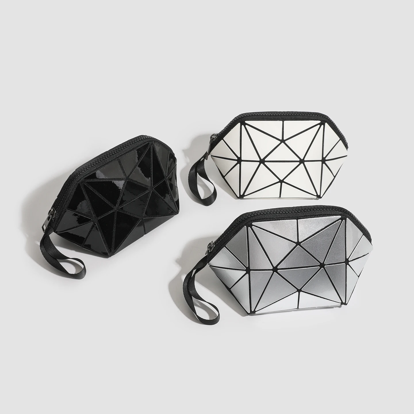 Bolsa de Armazenamento de Maquiagem Portátil Simples, Bolsa Leve Multifuncional com Padrão Geométrico, Necessaire de Viagem, Porta-Moedas, Cosméticos