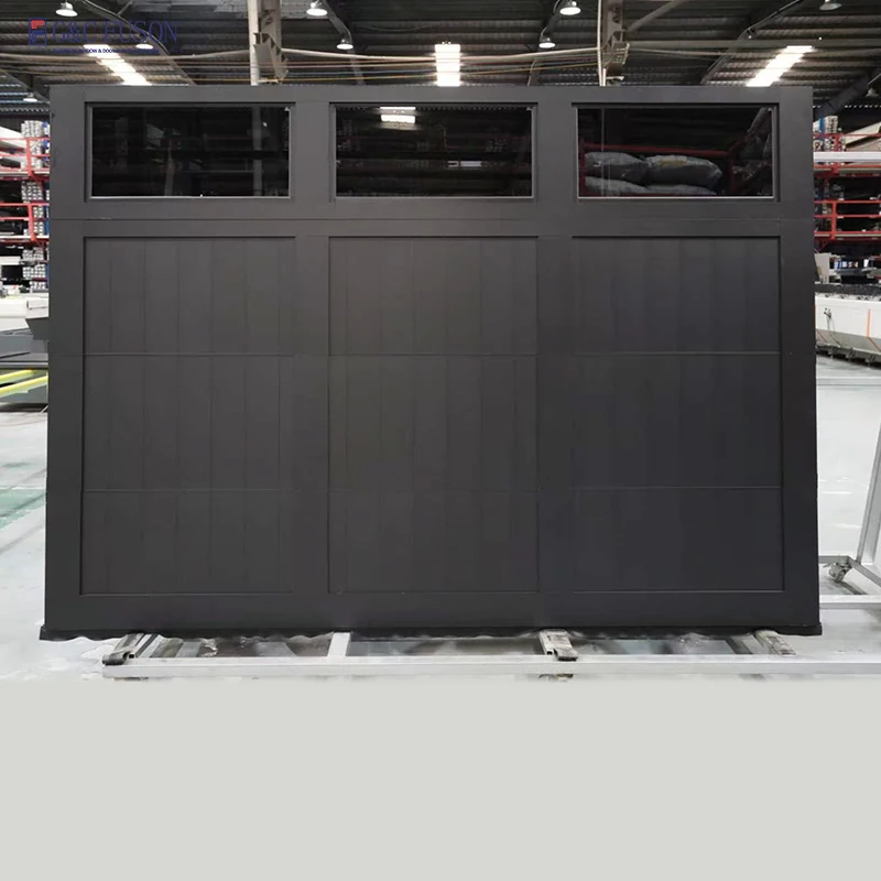 Fuson Aluminum Alloy Garage Door Finished Surface Thermal Insulation Feature Windproof Sound Resistant