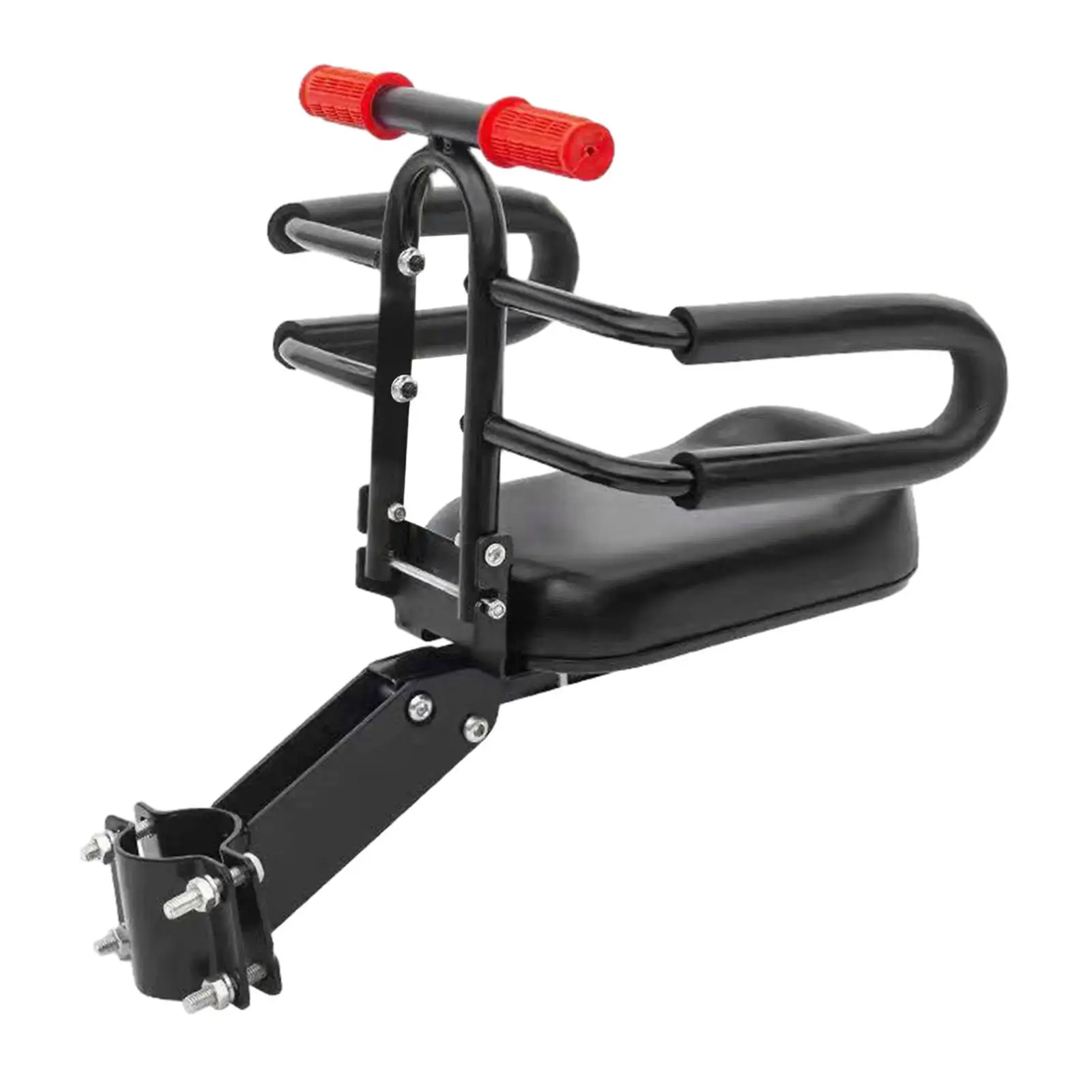 Front Mounted Child Seat Durable Metal Safe Bike Chair Kids Comfortable Cushion for Electric Bicycle Moped