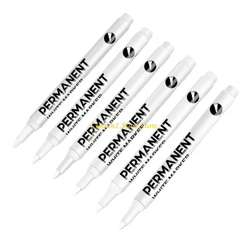 A3PC 1/12Pcs White Paint Pen Water Resistant 0.2mm Tip White Permanent Marker Pen