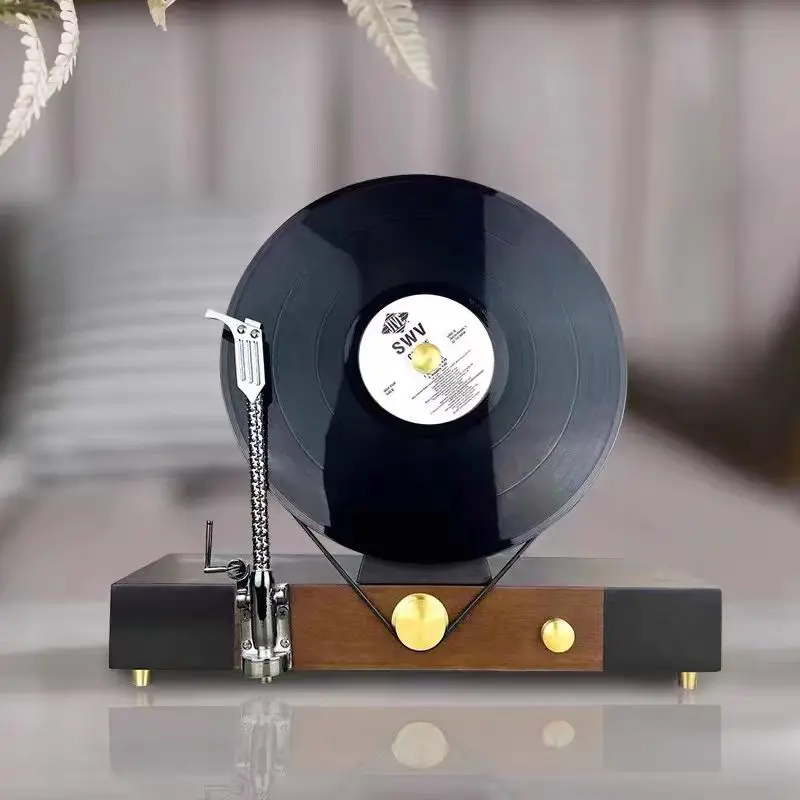 

Modern Vintage Solid Wood Gramophone Vinyl Record Player Music Theme Home Decorations Party Supplies Art Original Designs