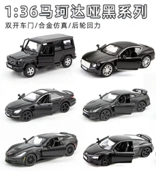 1:36 Matte Black Series Mercedes Benz G63 Lamborghini Huracan Camaro VW Model Ford Raptor Alloy Model Simulation Toy Car Gift