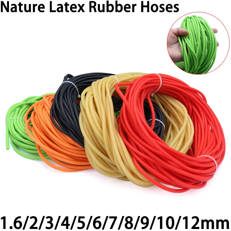 

1M/3M Nature Latex Rubber Hoses 1.6 2 3 4 5 6 7 9 10 12 14 17mm High Resilient Elastic Surgical Medical Tube Slingshot Catapult