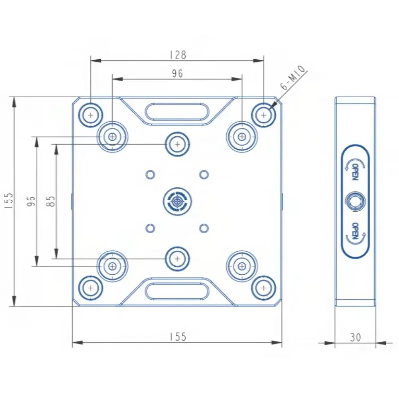 Manual Zero Point Clamping Precision Type TS96-155 Converter Plate Self-Centering