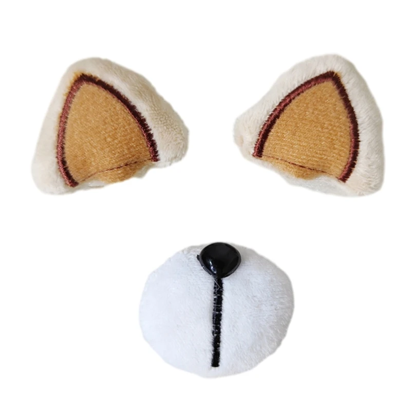 Y1UB-Pinza para con forma oreja/nariz oso peluche, accesorios para ropa y llavero, 1 Juego