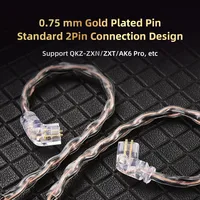 QKZ T1 Earphone Update Cable 3.5mm Jack 2Pin 0.75mm Connector Wired Headphones For ZXN ZXT ZX2 ZAX2 KZ EDX ZSN Pro X TRN MT1