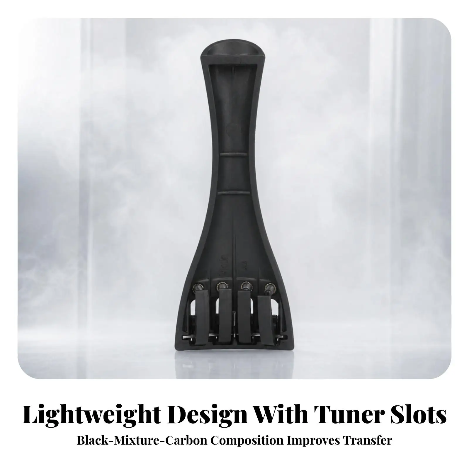Replacement Violin Tailpiece for 4/4 Violin with Fine Tuners Black Graphite Carbon Fiber Design