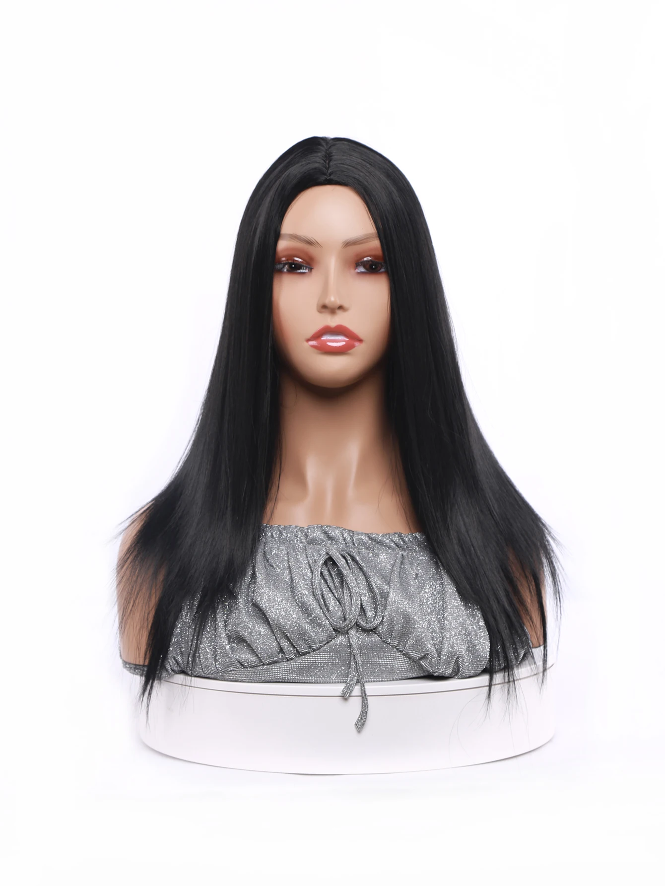 18Inch  Long Synthetic Straight Wig Hair Natural Cosplay Party Cosplay For Women Black Heat Resistant Daily Fashion Wigs