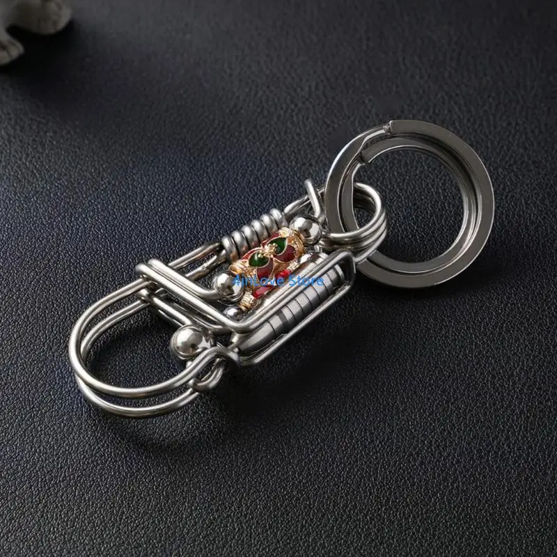 T4MD Spring Clip Holder With Metal Split Ring, Stainless Tone Ring for Daily Organization, Fast Attach