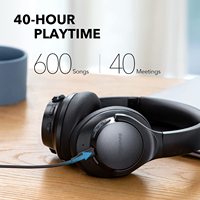 Soundcore by Anker Life Q20+ Active Noise Cancelling Headphones, 40H Playtime, Hi-Res Audio, App, Connect to 2 Devices