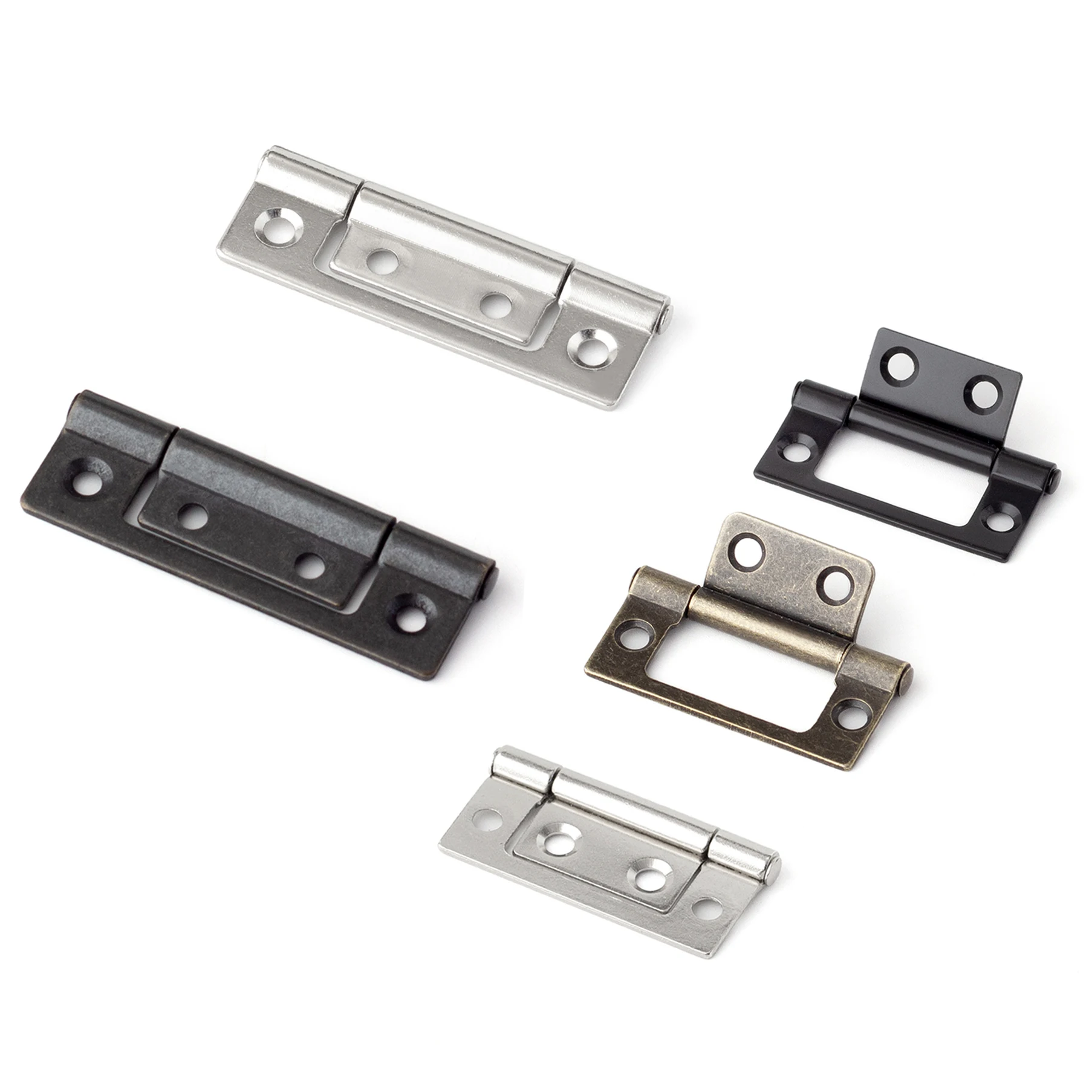

2pcs Flat Metal Hinges 360 degree hinges for Cabinet Doors Windows Wooden Box Home Furniture Hardware Accessories