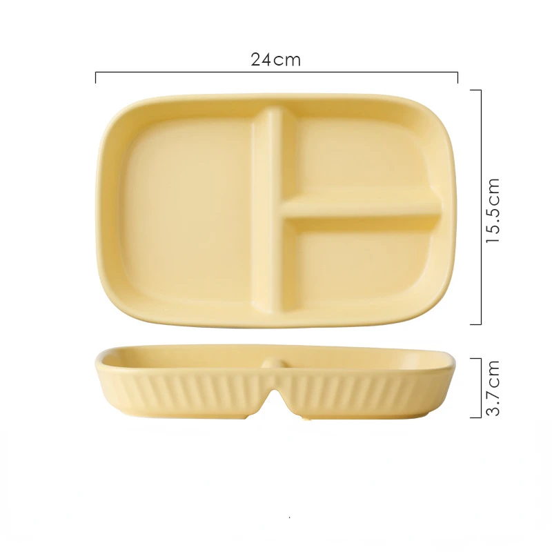 Ceramic Japanese-style Dividing Plate, Children's Meal Dividing Plate, Household Weight Loss Salad Ration Plate