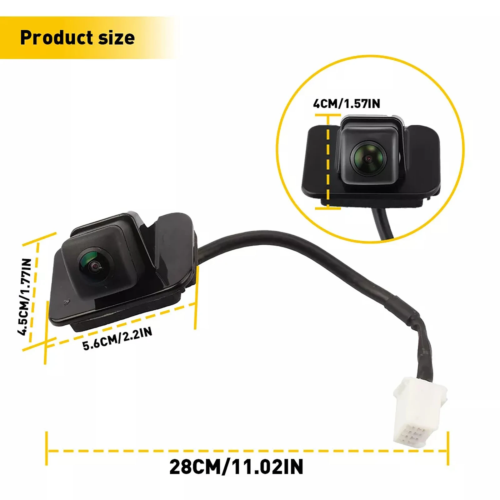 Car Rear View Backup Camera 590-440 39530-T2A-A31 for Honda Accord 2015-2017 IP69 Waterproof 8PIN Plug & Play Replacement