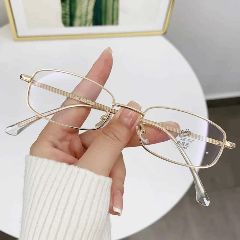 

New TR Metal Reading Glasses Black Silver Gold Rectangle Computer Eyeglasses Anti Eyestrain Reading Glasses Men Women